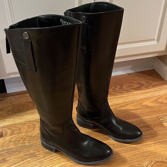 Franco Sarto Women’s Black Rounded Toe Becky Wide Calf Knee High Boots- Size 6M - Picture 2 of 16